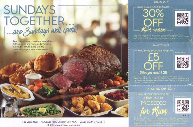 Chestertourist.com - Little Owl Chester Menu Page Three